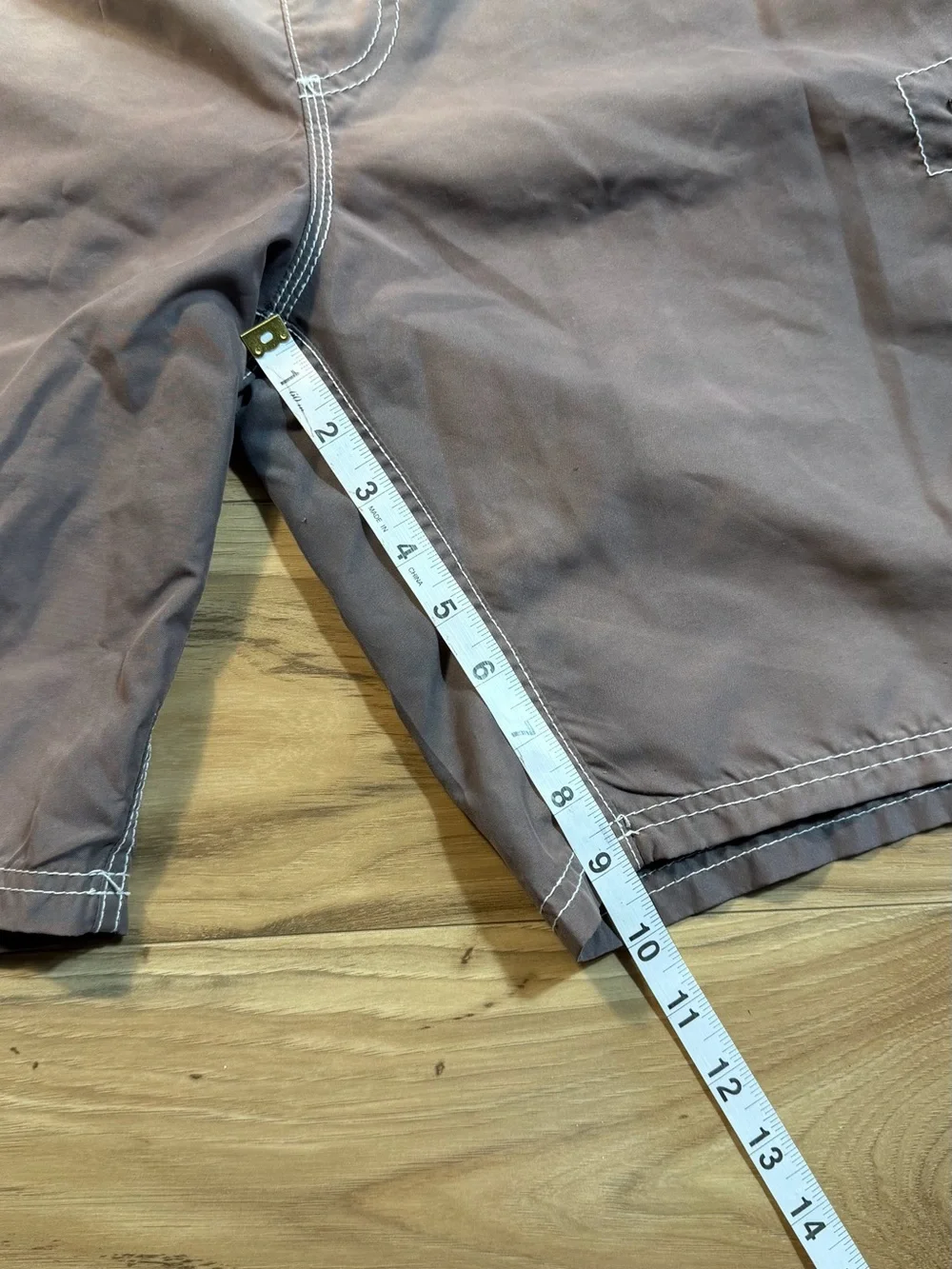 Kanu Faded Surf Men's Swim Trunks Brown Solid Size M Drawstring Pockets Bottom